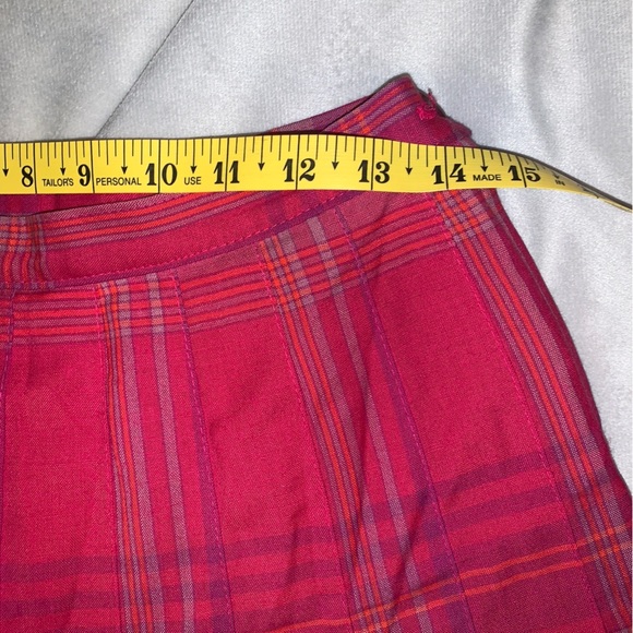 Pendleton vintage plaid tartan midi pleated skirt 14P Fuchsia purple a line - Picture 5 of 8